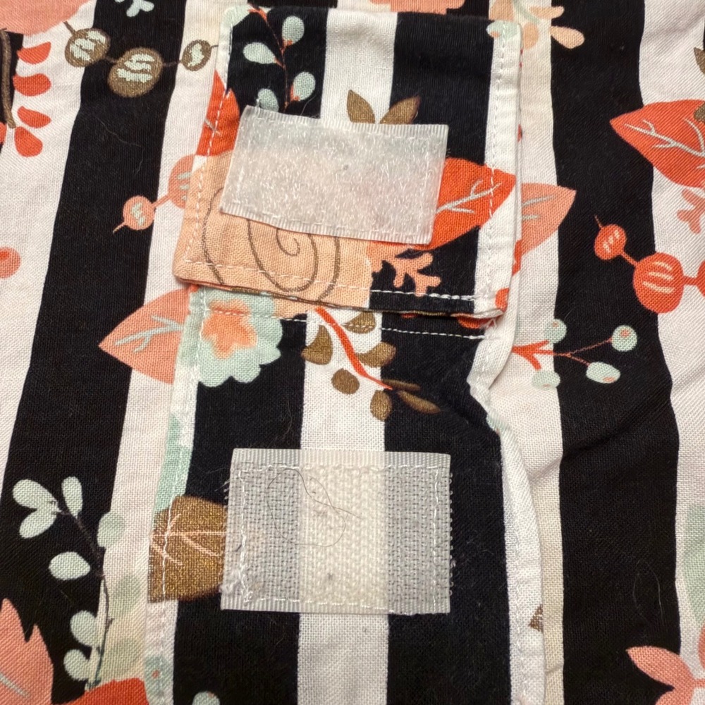 Floral Striped baby carseat Cover Minky Peach Black White - Picture 2 of 3